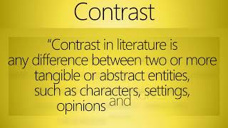 POETRY TERM  CONTRAST [upl. by Brandy]