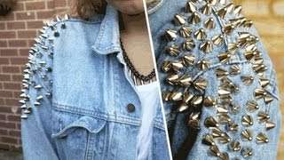 DIY  Shoulder studded denim jacket [upl. by Neelyaj]