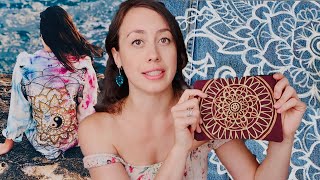 How To Paint A Mandala on Denim  A FABRIC PAINTING TUTORIAL ft 3 levels of difficulty [upl. by Nahallac704]