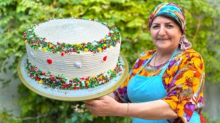 Grandmas Fabulous Classic Vanilla Cake Recipe Make Your Own Birthday Cake [upl. by Ahsinav]