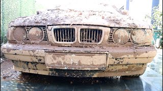 30 YEARS UNWASHED CAR  Wash the Dirtiest BMW 5 Series [upl. by Lanor]