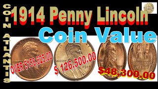 1914 Wheat Penny lincoln Coin ValueOVER 15862500 [upl. by Uria208]