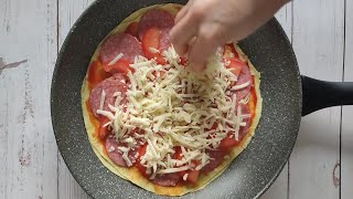 PIZZA IN A PAN in 5 minutes ❗ Tortilla pizza without oven shorts [upl. by Ayela]