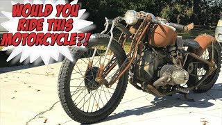 INSANE RAT ROD MOTORCYCLE BUILD  Mad Max BMW R75 would YOU ride it [upl. by Randie]