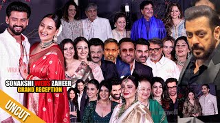 UNCUT  Sonakshi Sinha weds Zaheer Iqbal  Grand Reception  Salman Khan Kajol Rekha Family [upl. by Eibbor]