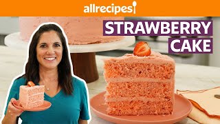 How to Make Strawberry Cake from Scratch  Get Cookin  Allrecipescom [upl. by Nnairol]