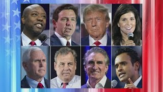 GOP presidential candidates hit campaign trail in 2024 race [upl. by Ronnholm]