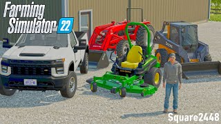 STARTING A LANDSCAPING BUSINESS  BUILDING SHOP amp BUYING EQUIPMENT  FARMING SIMULATOR 22 [upl. by Najtsirk544]