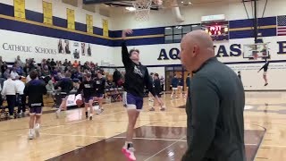 HIGHLIGHTS Onalaska boys basketball beats Aquinas behind Andersons 26 point night [upl. by Jabe]