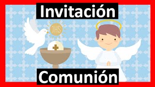 ► Crear INVITACION PRIMERA COMUNION NIÑO con tu Foto  DIGITAL  WHATSAPP [upl. by Esirehs]