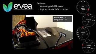 EVEA  Motenergy ME1507 amp Zapi BLE4 PW 96V 700A on test bench [upl. by Cocks]