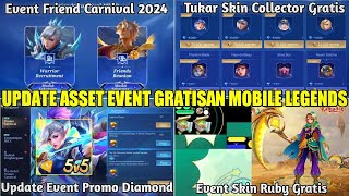 UPDATE EVENT SKIN COLLECTOR FRIEND CARNIVAL MLBB 2024 EVENT PROMO DIAMOND RILIS  SKIN RUBY GRATIS [upl. by Piggy]