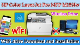 How to download and install HP Color LaserJet Pro MFP M183fw printer wifi driver on windows Mobile [upl. by Yrret]