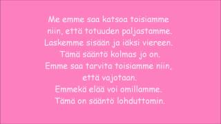 Anna Puu Säännöt rakkaudelle lyrics [upl. by Esom798]