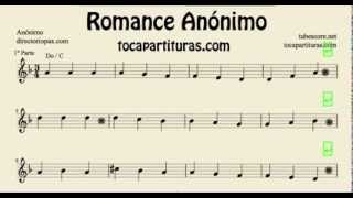 Anonymous Romance Sheet Music for Flute Violin Oboe by Anonymous Romance Anónimo [upl. by Allemap]