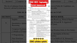 CDAC Letest Syllabus 2023 [upl. by Anej]