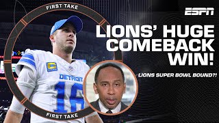 Stephen A BELIEVES the Lions CAN WIN the Super Bowl after COMEBACK win vs Texans 😳🔥  First Take [upl. by Yadahs309]