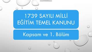 1739 Sayılı milli Eğitim Temel Kanunu 1 VİDEO [upl. by Anade]