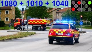 räddningstjänsten halmstad KDOW 1080  HLF 1010  GTLF 1040 brandbil i utryckning [upl. by Ellehctim]