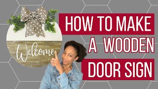 DIY Wooden Door Sign  How to Create a Custom Wood Sign [upl. by Mccallum549]