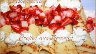 Recette de crepes aux pommes  Apple crepes [upl. by Ettennan]