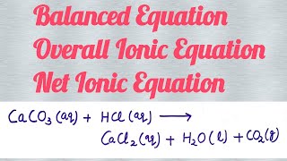 Net ionic equation of CaCO3aqHClaqCaCl2aqH2OlCO2g [upl. by Svensen]