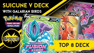 Top 8 Suicune V Counter Box Deck With Galarian Birds Pokemon TCG [upl. by Zimmerman]