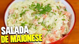 RECEITA DE SALADA DE MAIONESE COM BATATA E CENOURA  Maionese com legumes fácil [upl. by Ettenuahs]