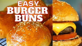 Easy Burger Buns in 45 minutes  Easiest Burgers from scratch [upl. by Yehs112]