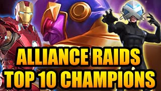 Top 10 Champions for Alliance Raids  Marvel Contest of Champions [upl. by Tijnar511]