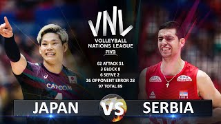 Japan vs Serbia  Mens VNL 2023 [upl. by Hsakiv]