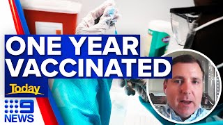 Pfizer vaccine trial participant discusses one year on  Coronavirus  9 News Australia [upl. by Analli]