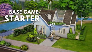 BASE GAME STARTER HOME FOR COUPLE 💙  The Sims 4 Speed build No CC [upl. by Trilley]