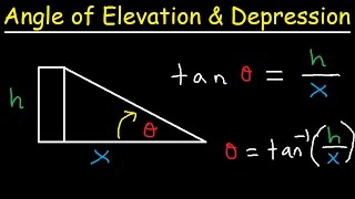 Angle of Elevation and Depression Word Problems Trigonometry Finding Sides Angles Right Triangles [upl. by Nitnert]