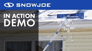 RJ204M  Snow Joe Roofer Joe 21Foot TwistNLock Telescoping Snow Shovel Roof Rake  Live Demo [upl. by Jackquelin]