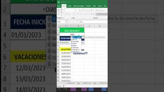 COMO CALCULAR LOS DÍAS LABORABLES EN EL PERÍODO DE VACACIONES EN EXCEL [upl. by Subocaj]