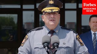 Pennsylvania State Police Hold Press Briefing After State Trooper Killed Another Shot In Shootout [upl. by Harret]