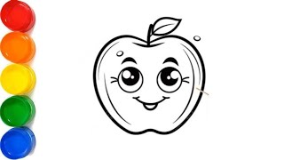 How to draw a Apple ll Apple drawing easy step by step ll drawing for competition [upl. by Seana952]