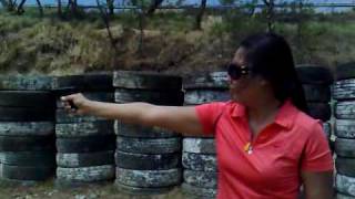 Pam Antonio Firing her Compact CZ 92 Browning 25 ACP Pistol [upl. by Halstead32]