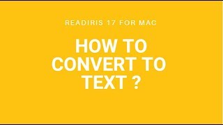 Readiris 17 Mac How to convert to Text [upl. by Einnalem]