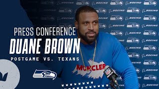 Duane Brown Seahawks Postgame Press Conference  Week 14 vs Houston Texans [upl. by Xonk]