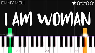 Emmy Meli  I AM WOMAN  EASY Piano Tutorial [upl. by Ressan]