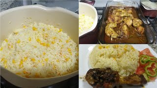 Preparando pollo al horno arroz con choclo y lavando trastes [upl. by Henleigh]