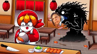 ซูชิอันตรายที่เอาเนื้อปีศาจมาทำ  Scary Sushi Roblox [upl. by Hicks]