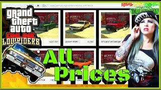 GTA 5 ALL Lowriders Prices gta 5 dlc update Lowriders Gameplay [upl. by Kassity790]