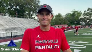 SCRIMMAGE CHAT Maryville head coach Derek Hunt [upl. by Tebasile]