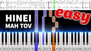 Hinei Mah Tov הִנֵּה מַה טוֹב tutorial l Easy jewish piano [upl. by Aivil]