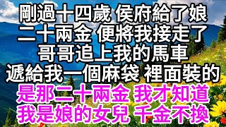 剛過十四歲，侯府給了娘二十兩金，便將我接走了，哥哥追上我的馬車，遞給我一個麻袋，裡面裝的是那二十兩金，我才知道，我是娘的女兒， 千金不換 【美好人生】 [upl. by Veronica]