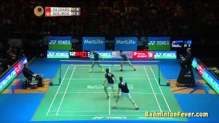 Badminton Highlights  All England Open 2015 MD Finals [upl. by Adlei]