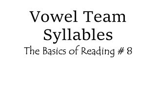 Vowel Team Syllables — The Basics of Reading  8 [upl. by Akemihs]